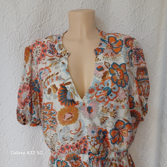 MSK Women's High Low Dress in Orange and White Floral Size XL - Picture 8 of 15